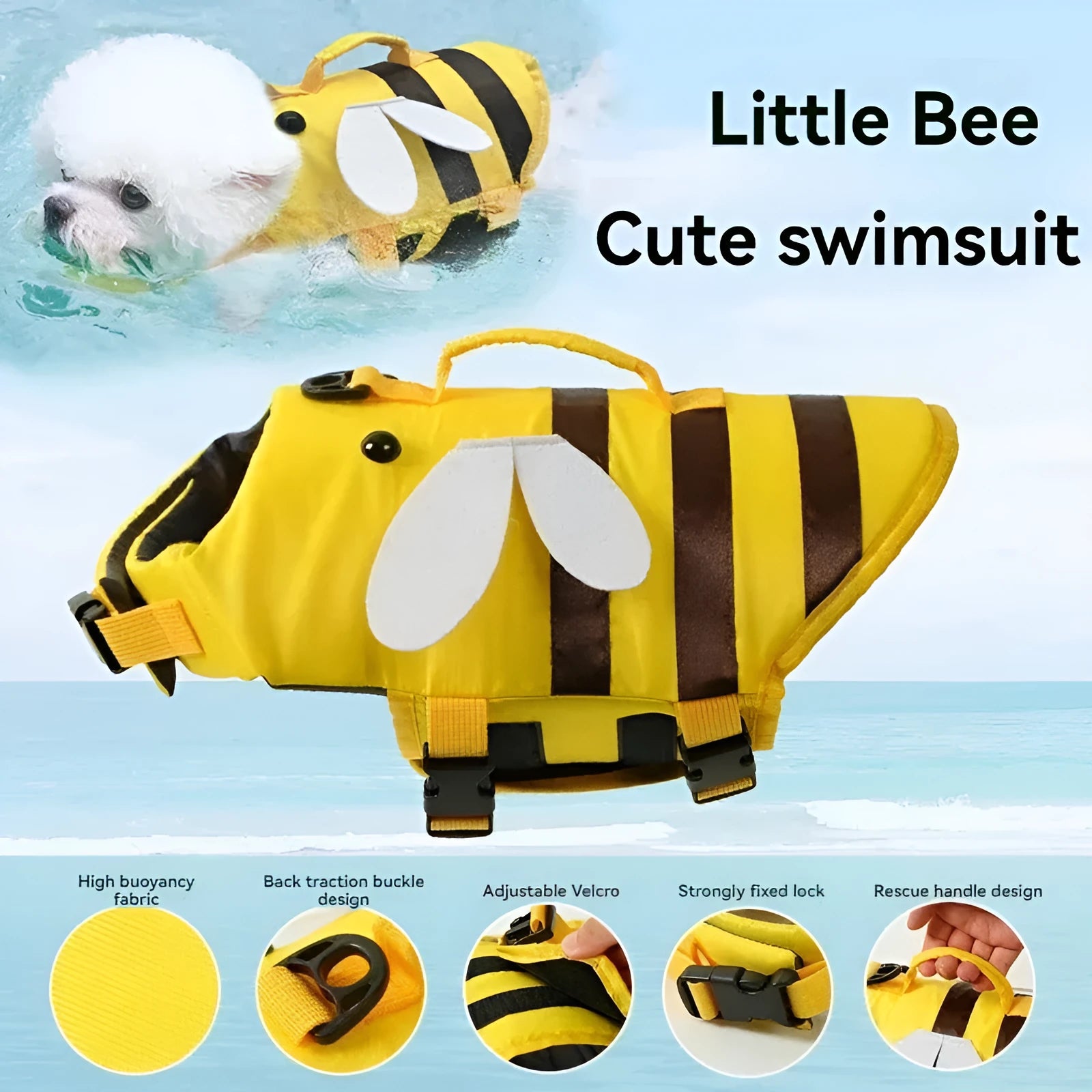 Green dog life vest with reflective trim and adjustable straps for swimming safety