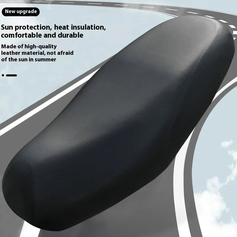 Black PU leather battery car seat cover sunscreen waterproof universal heat proof mat for electric vehicles