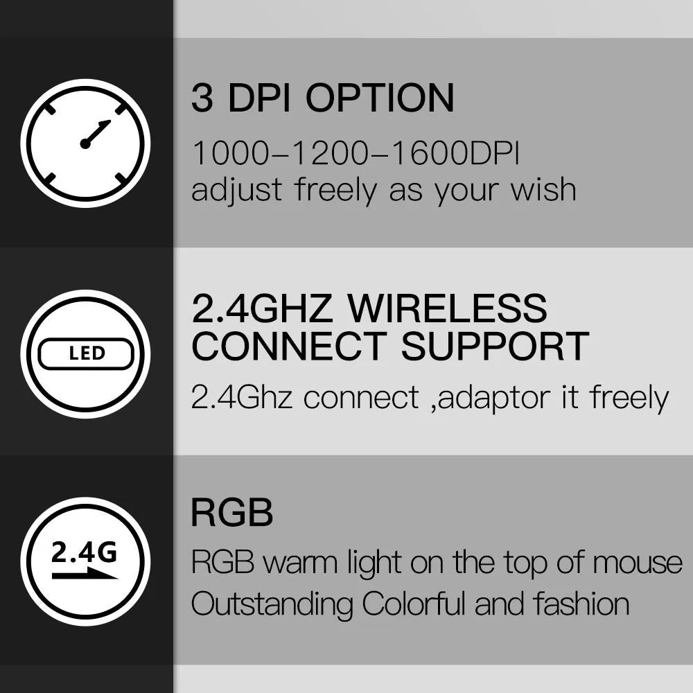 M618C vertical ergonomic wireless computer mouse with RGB lighting in black or white