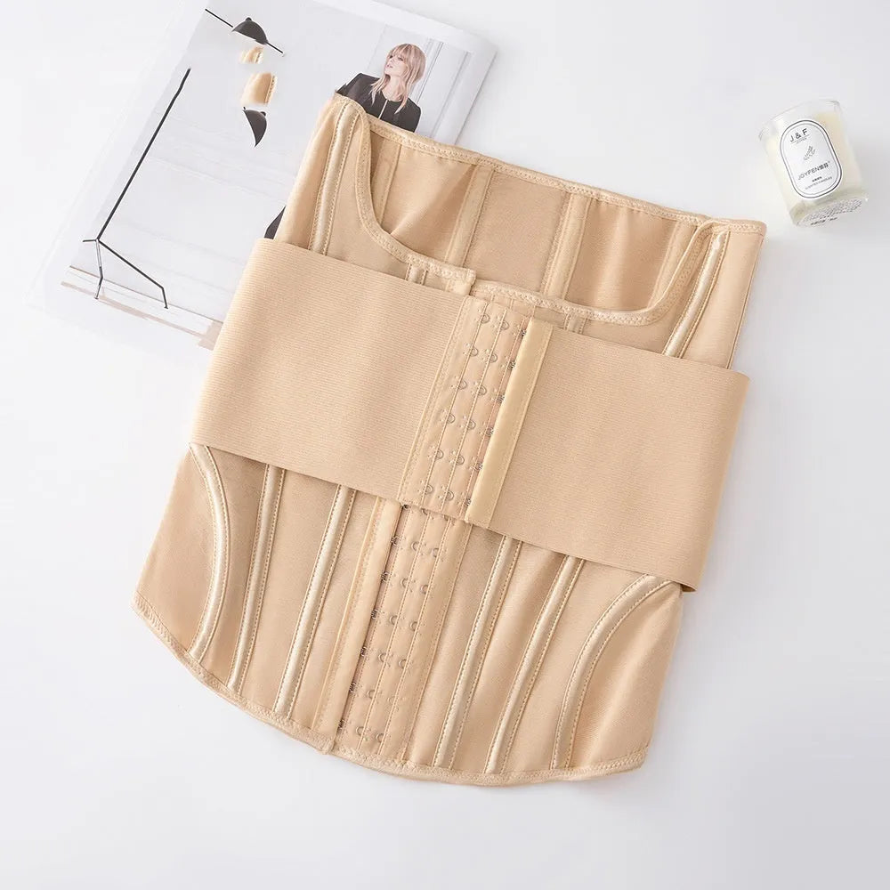 Black nylon belly band with adjustable tie shown flat, sizes XXXS to 3XL available.