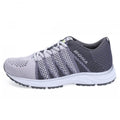 Women's hiking shoes with breathable mesh and leather upper, round toe, flat heel, available in blue and grey colourway
