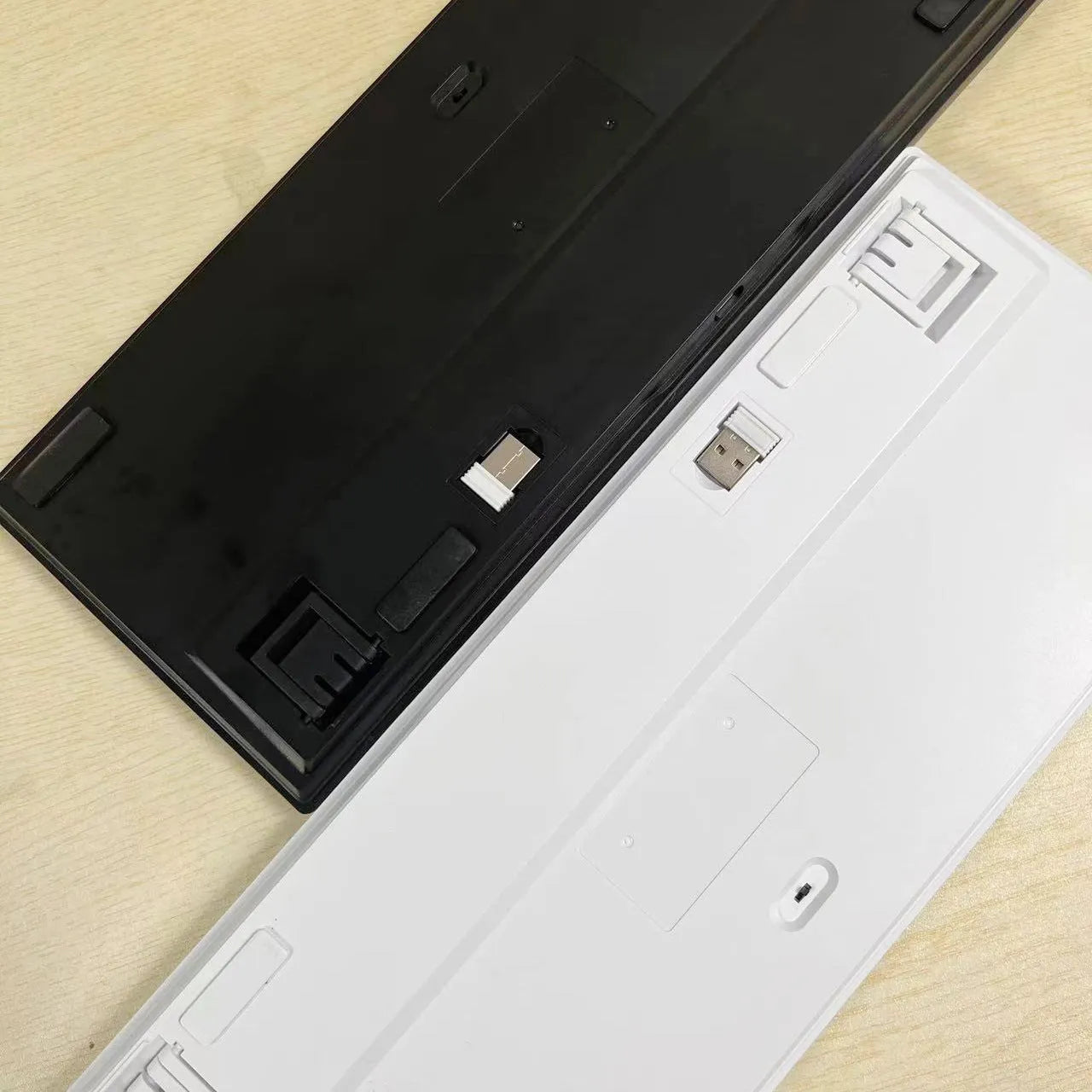 DIY mechanical keyboard kit with hot plug seats showing transparent casing and included key puller tool