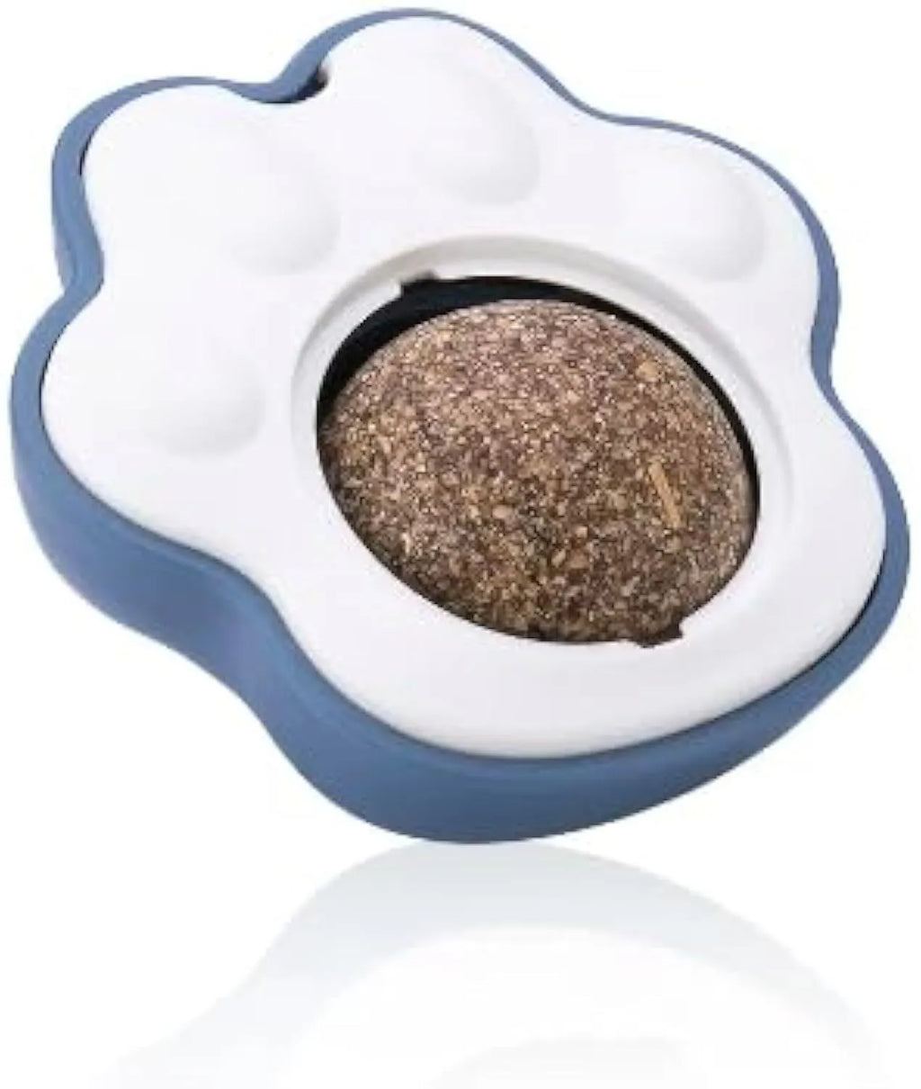 Coloured catnip balls with edible vine treats for dental cleaning and wall-mounted play