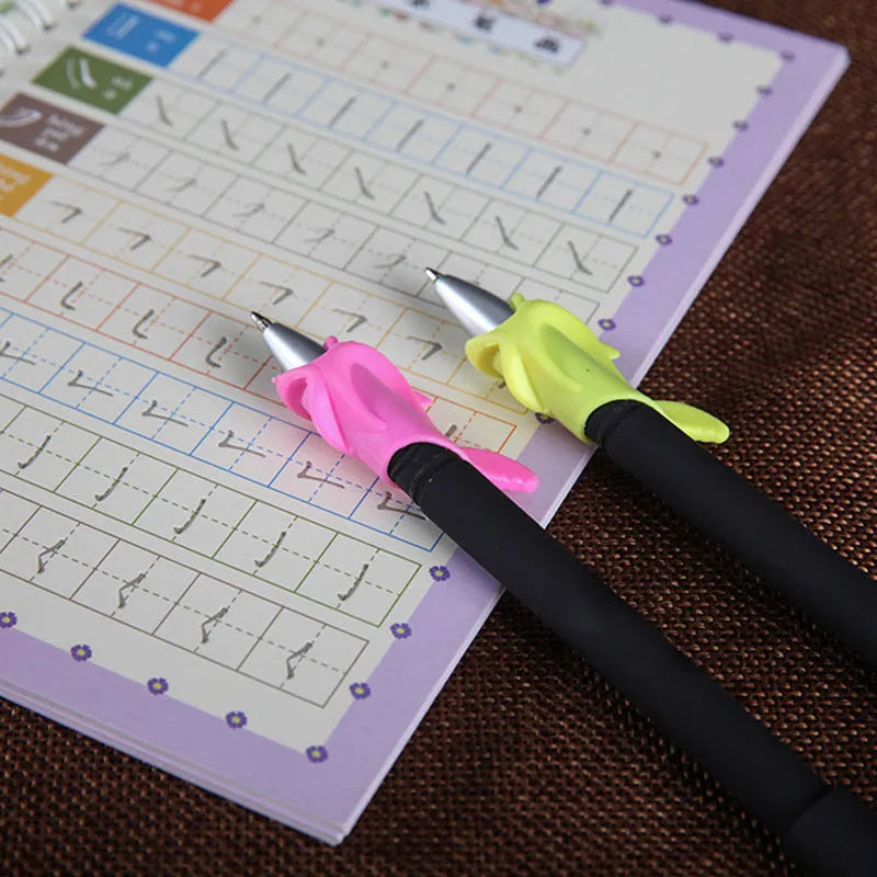 Automatic fade and disappear pen set showing pen holder and eight refill cartridges
