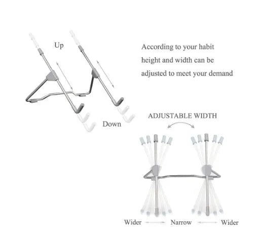 Grey adjustable mobile phone stand with aluminium alloy and engineering plastic construction
