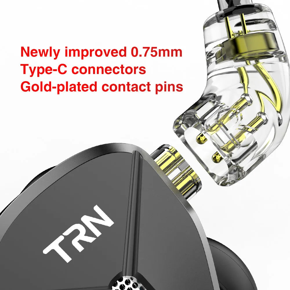 Black in-ear mobile phone headset with straight 3.5mm plug and moving iron drivers