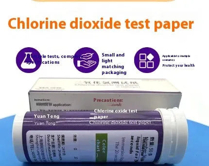 Chlorine dioxide test paper bottle with 50 pieces for waste water concentration detection