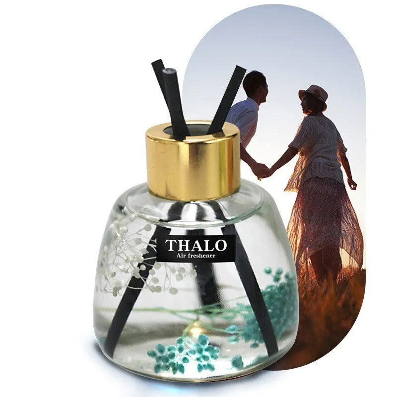 Glass car perfume ornament bottle in a choice of colours for dashboard decoration.