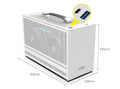 Hummingbird PRO mini-ITX desktop computer case in titanium grey and white colour options.