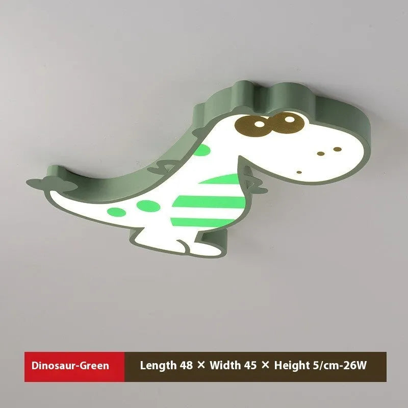 Cartoon dinosaur design ceiling light with PVC shade and aluminium body, 48cm diameter