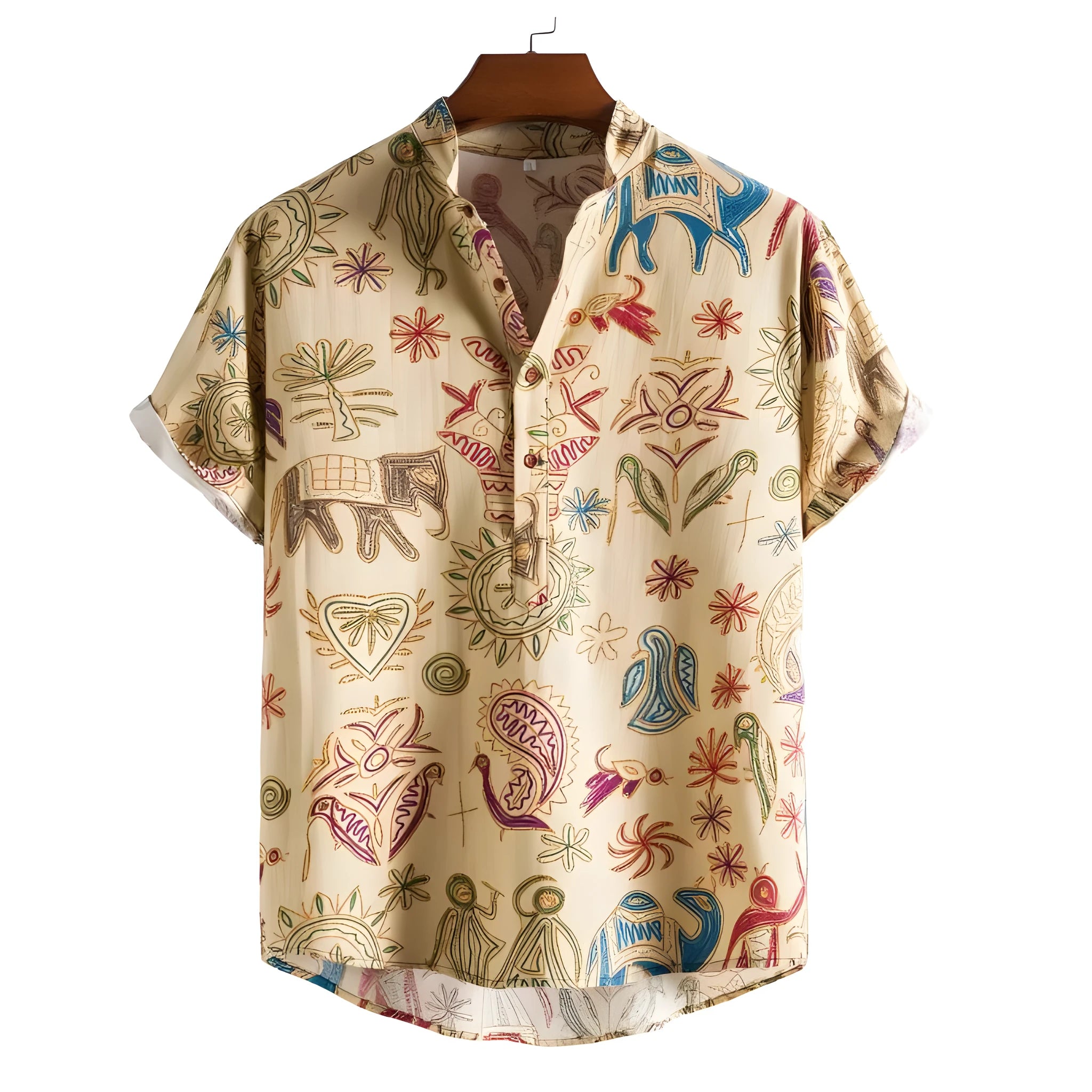 Men's plus size loose-fit cardigan shirt with 3D digital print in various colours