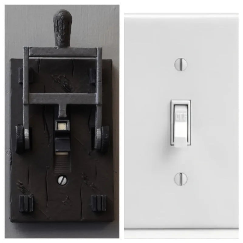 White American standard mechanical wall switch with single control function