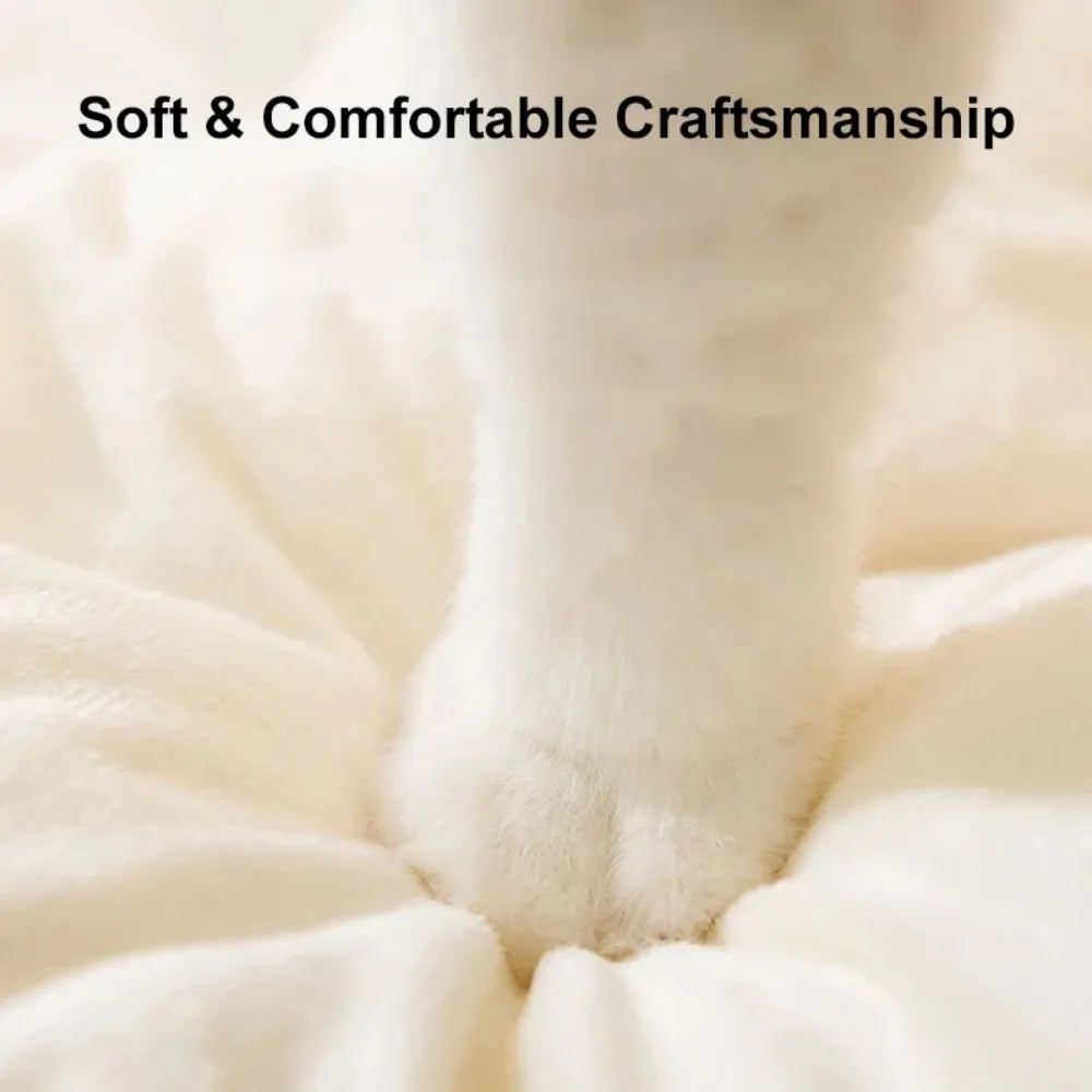 Green winter cat tent for pets with a soft blanket inside, shown in a medium size.