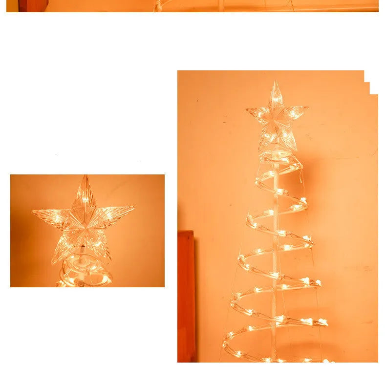 6FT LED spiral Christmas tree lights with remote control for indoor and outdoor festive decoration