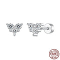 Heart-shaped zircon small ear studs S925 sterling silver electroplated finish BSE1227