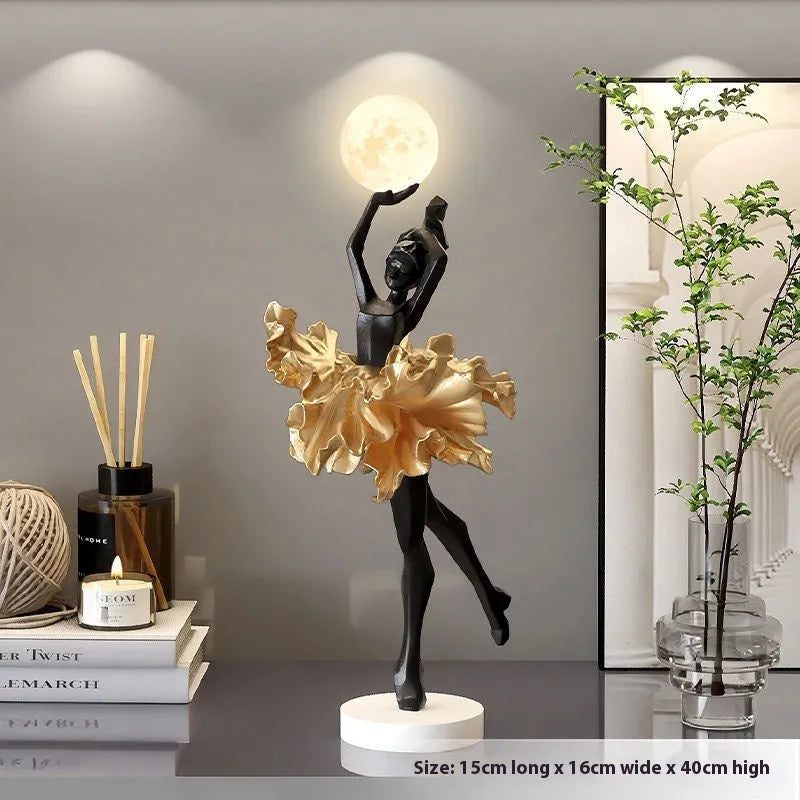 Art Girl Atmosphere modern decorative USB night light in Black Gold, White, Pink, or Light Blue colour.