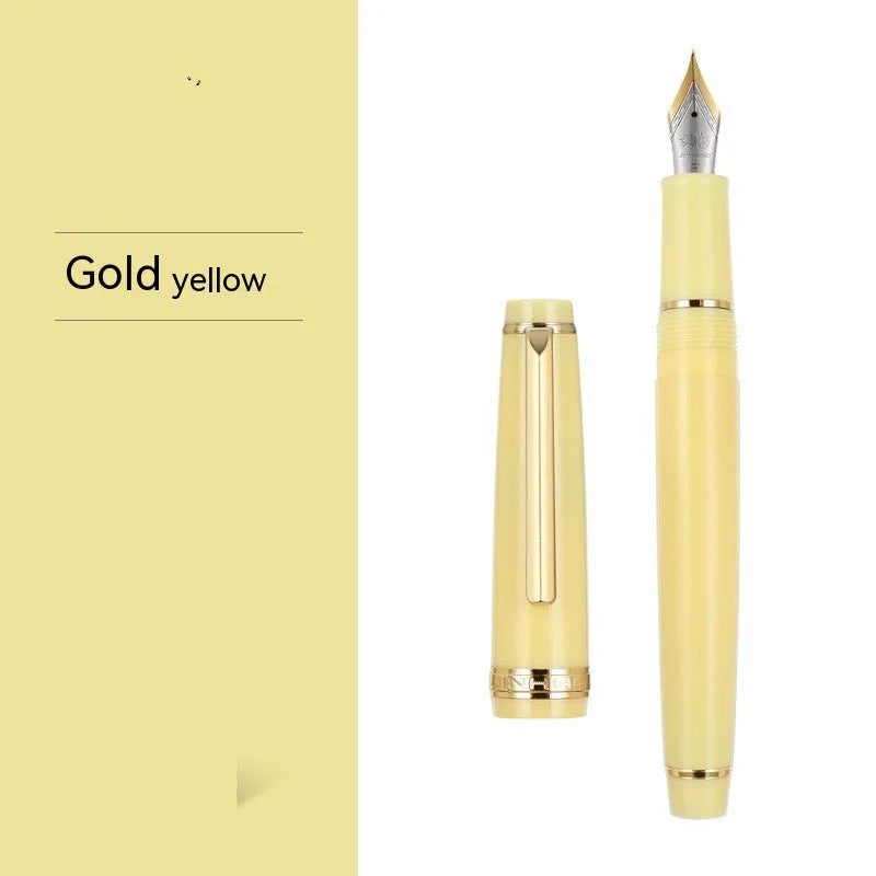 Resin business pen with stainless steel nib shown in a selection of colour and clip finish options.