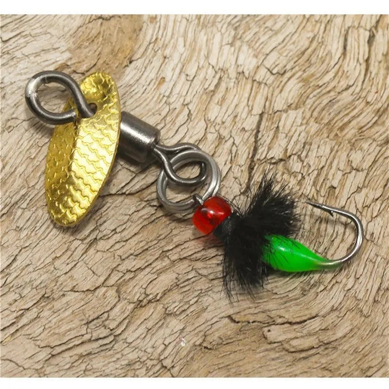 Bionic poisonous mosquito hook 5-piece fishing set with multicolour insect patterns