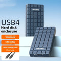 USB4 aluminium hard disk enclosure for M.2 NVMe SSDs measuring 50x118x13mm with 40Gbps transfer speed
