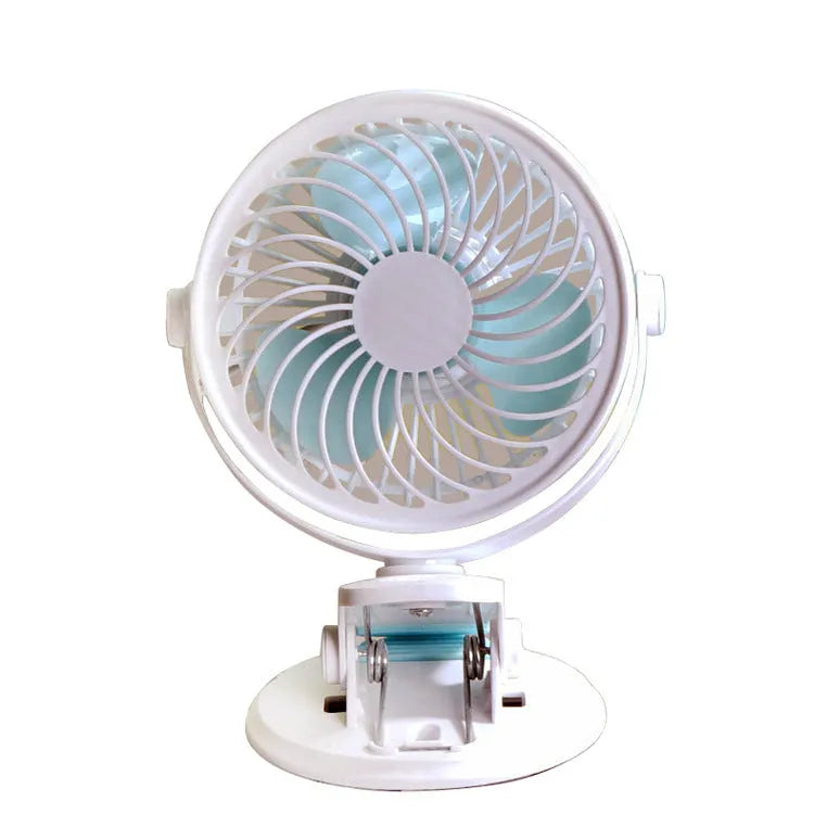 USB clip desk fan with three blades in compact 19cm design for quiet office or dormitory use