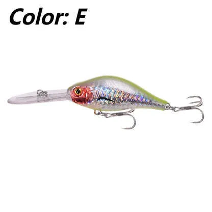 Floating Rock Little Fat Man hard mino fishing lure showing colour options and long diving lip.