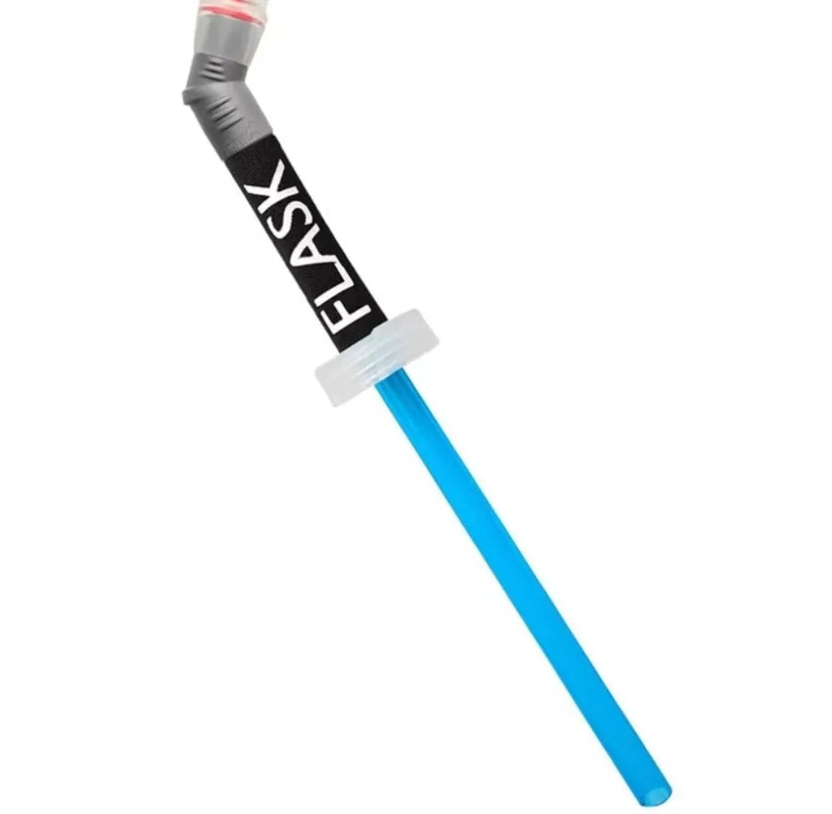 A single portable plastic drinking straw for off-road mountain climbing and biking adventures.