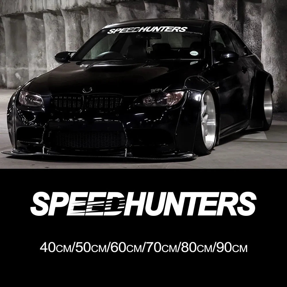 Speed Hunters reflective vinyl car sticker measuring 59cm by 10cm in multiple colour options.