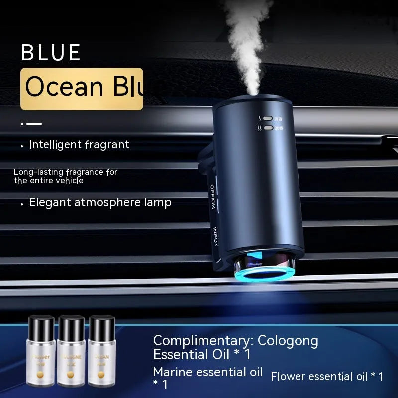 Obsidian Black car air vent clip-on aroma diffuser with essential oil bottle