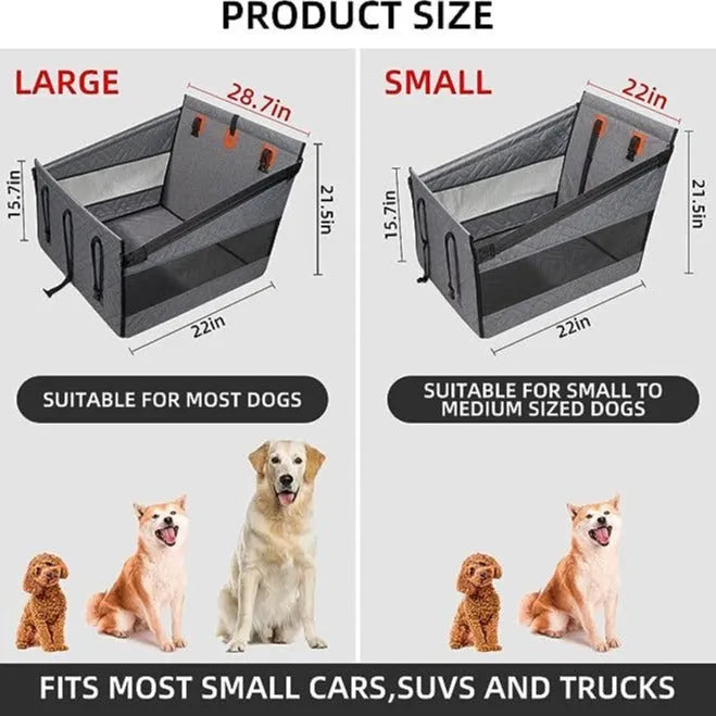 Grey water resistant dog bed with removable cover measuring 56x56x40cm