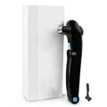 Black folding hair back electric body shaver with battery compartment