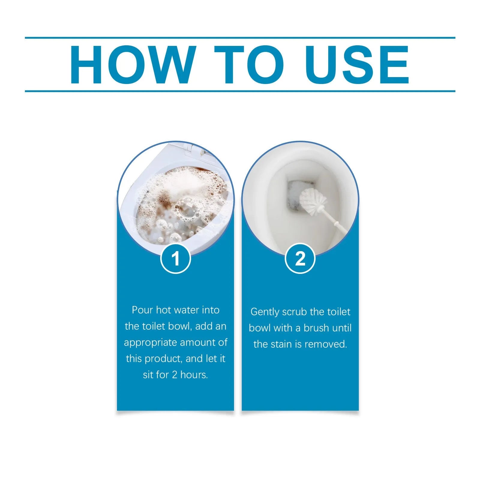 Four sachets of white toilet cleaning powder with 30g labelling for limescale and stain removal.