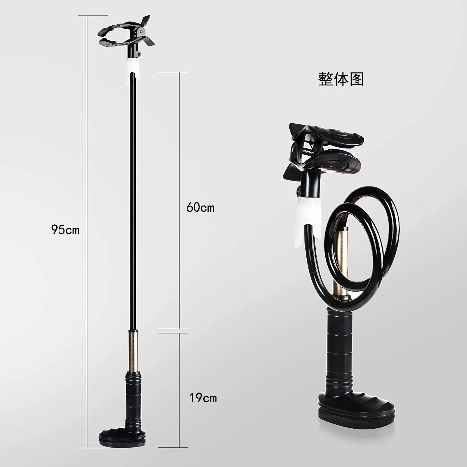95cm long aluminium alloy and ABS ventilator hose bracket in black or white.