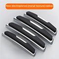 Black silicone car door bumper strip set showing four 9.5cm by 2cm protection strips