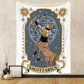 Rectangular polyester digital thermal transfer tapestry with constellation skull tarot design, size 73x95cm to 180x230cm