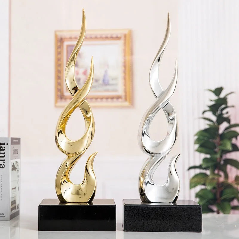 Modern minimalist plastic resin festival decoration ornament in bright gold.
