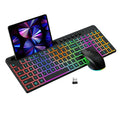 Wireless keyboard and mouse set with integrated card slot and luminous keys for office use