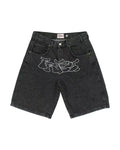 Men's straight cut denim shorts in D36 colour with hip hop style and micro elasticity fabric