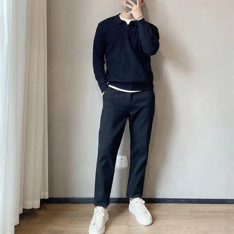 Boys' loose long sleeve knitted pullover sweater in modal fabric, shown in multiple colours.