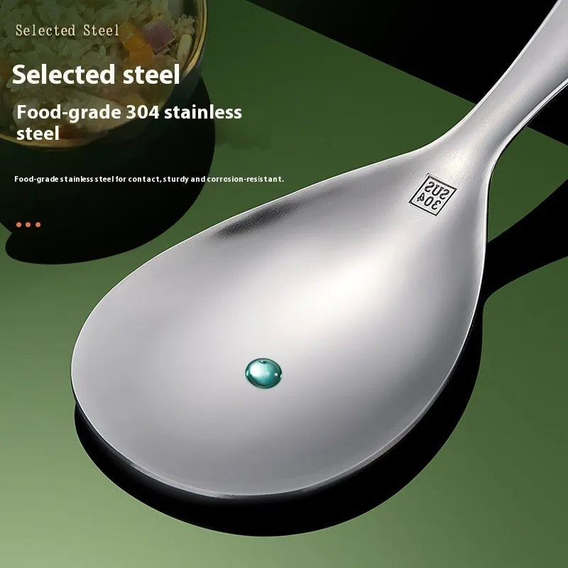 304 stainless steel meal spoon with simple solid colour design for adult household use