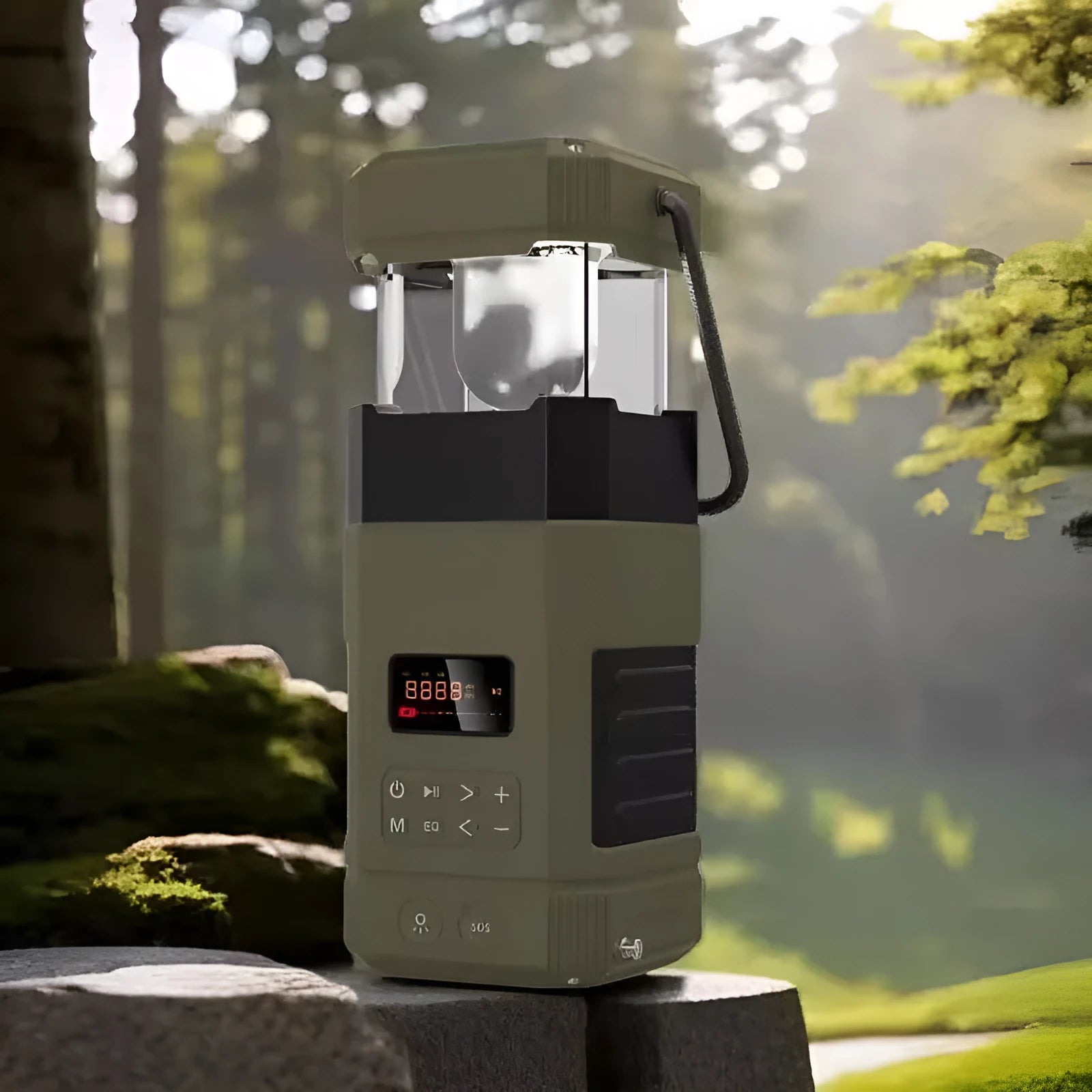 Hand power generation solar radio Bluetooth speaker camping lantern with crank and solar panel