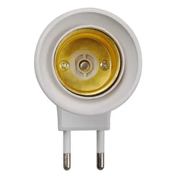 White wall plug-in E27 screw lamp holder with switch in AU, EU or US plug styles