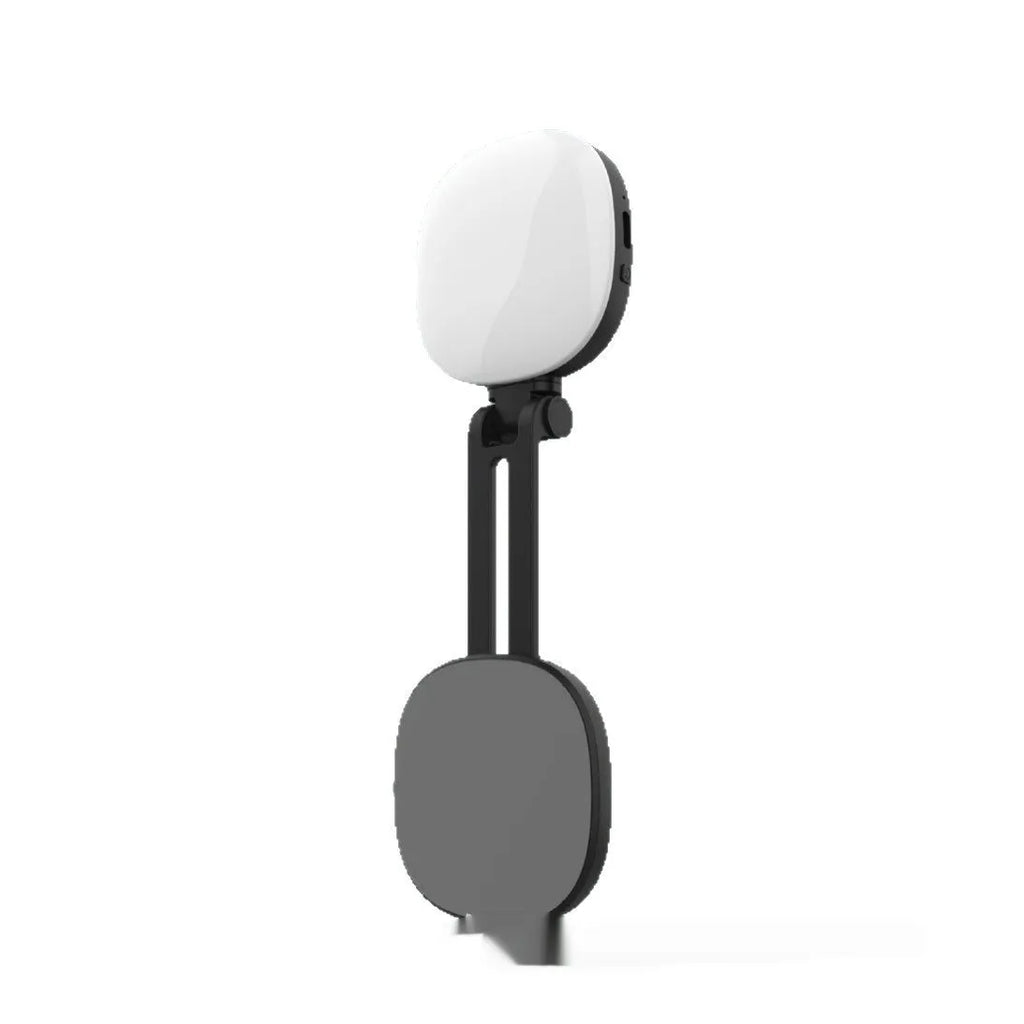 Black and white mobile phone magnetic fill light with three-colour temperature lighting and compact 61mm design