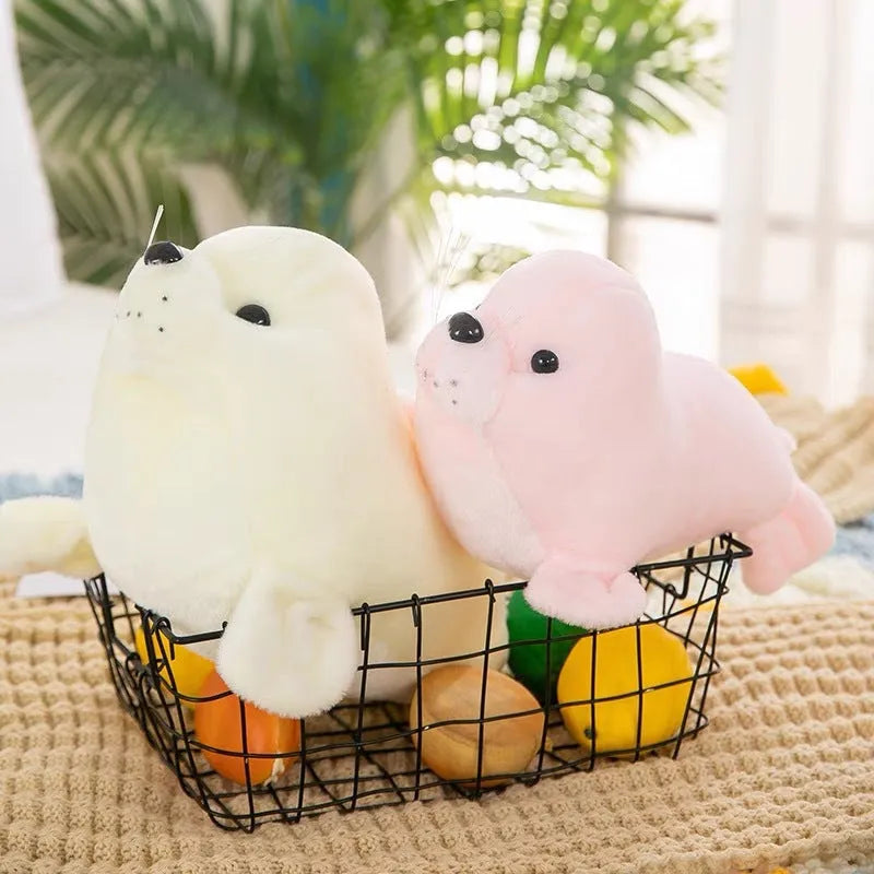 Polar Ocean Underwater World seal plush toy in grey, 25cm height, soft stuffed animal for youth