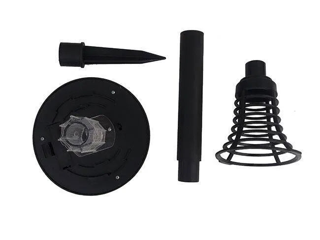 Black solar insect killing lamp with white and UV purple light for garden mosquito control