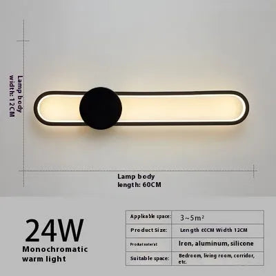 Round modern wall lamp with iron shade in black or gold finish, 60cm diameter.
