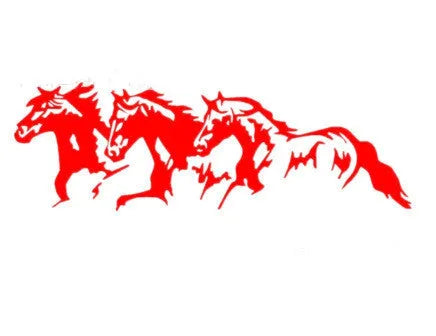 Three Horses automotive decal sticker showing steed design in four colour options