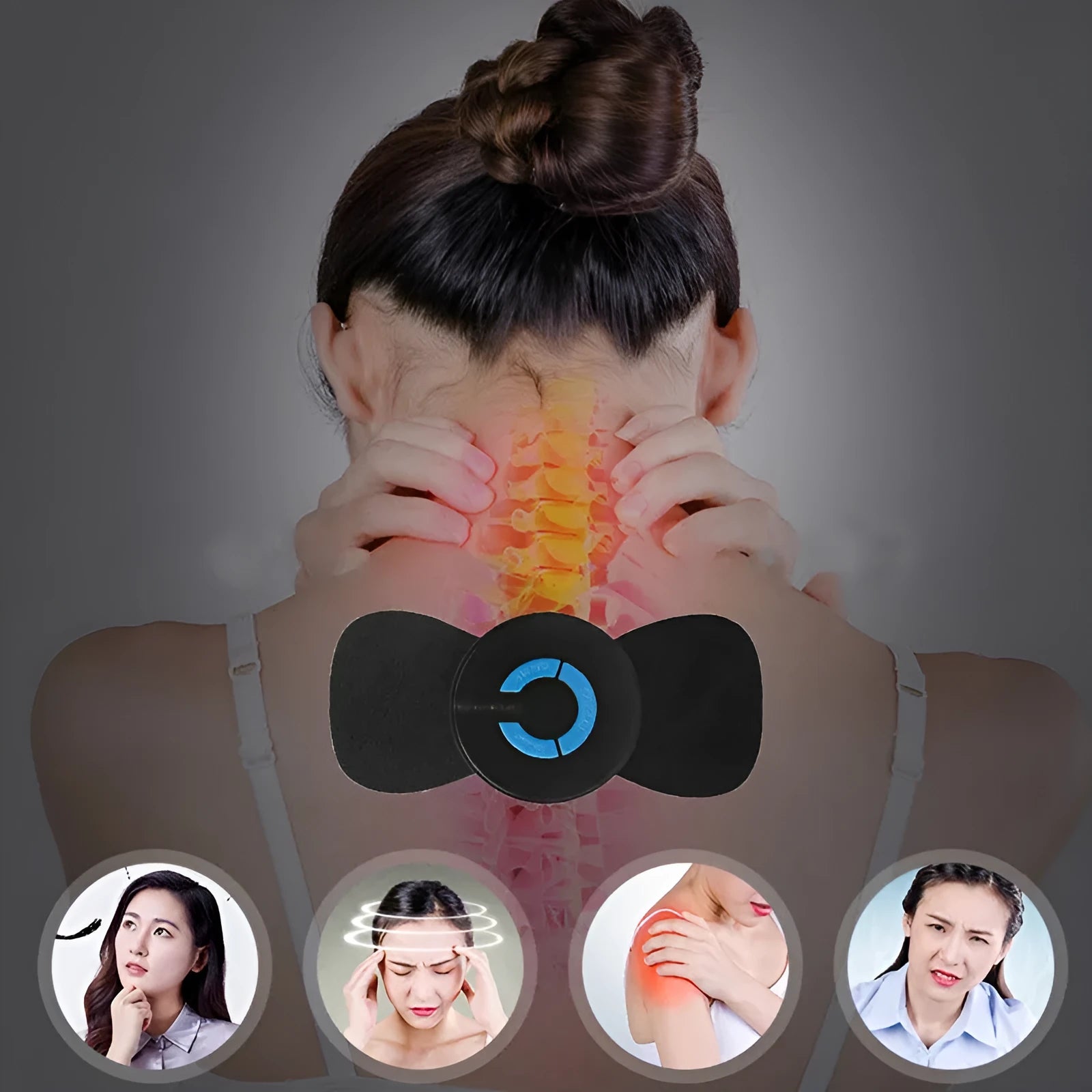 HQ-185 portable electric shoulder and neck massager with compact black design