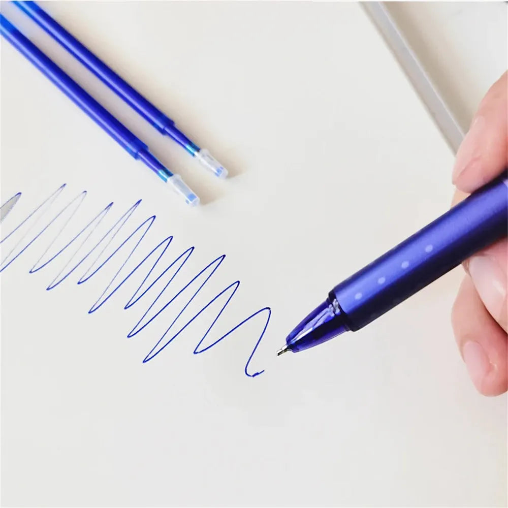 Hot Erasable Push Gel Pen 0.5mm with plastic casing and stainless steel nib