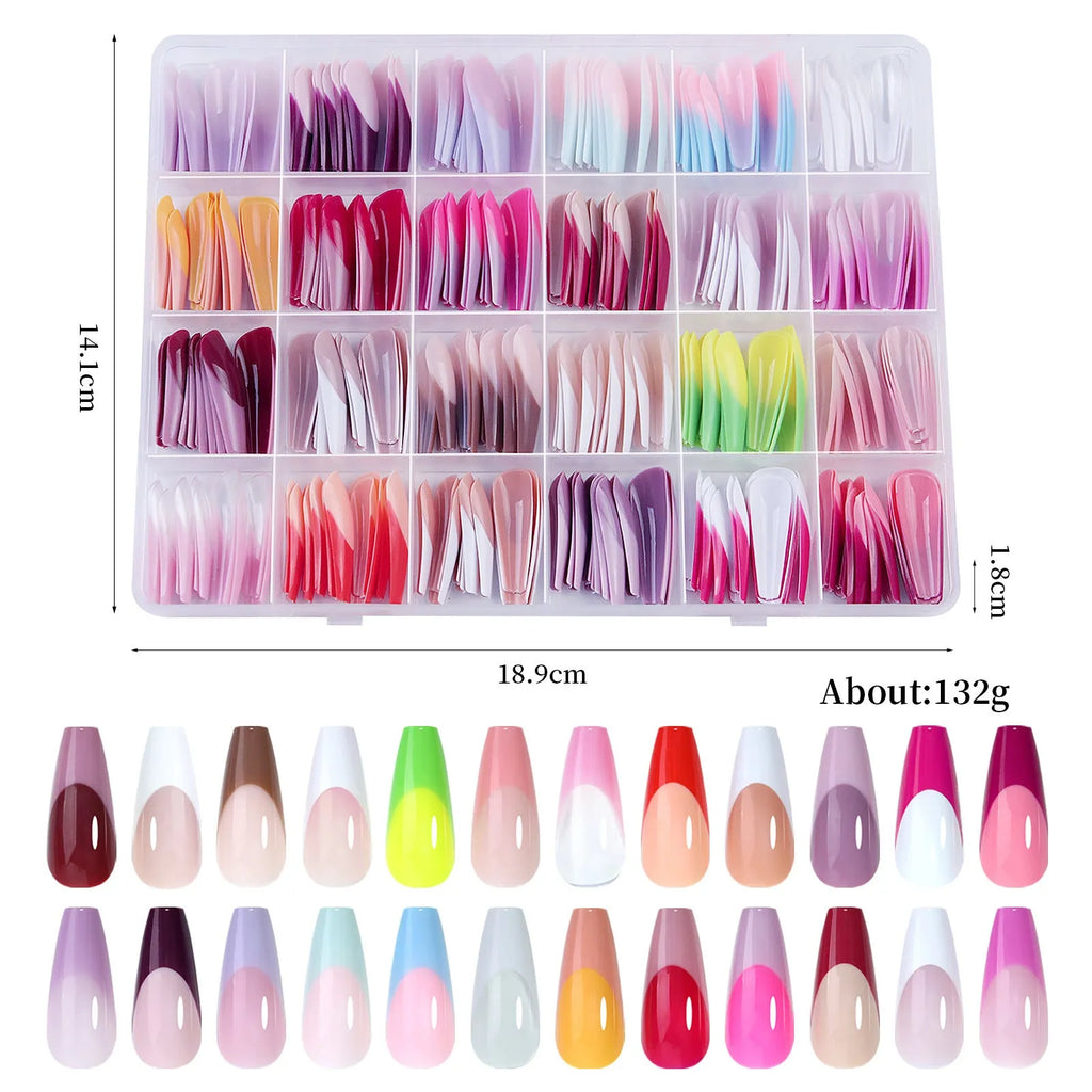 288 French wear armour style nail stickers with seamless removable ultra-thin design