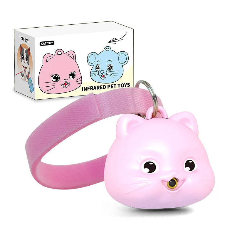Rechargeable remote control cat collar with infrared halter and adjustable plastic collar in pink or blue options